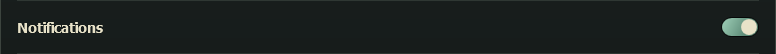 The Notifications row of the Overlay page, with its switch on.