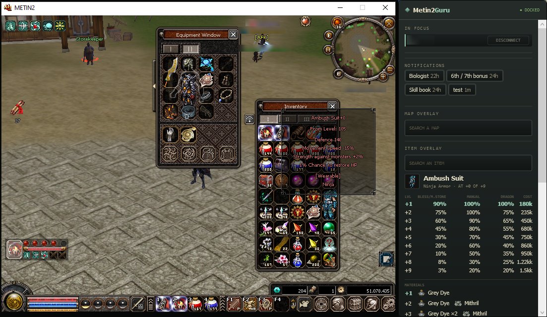 The pointer resting on an armour piece in the inventory, with the game's tooltip reading Ambush Suit+0. The companion shows its upgrade table from +1 to +9 with success chances, Yang costs and materials.